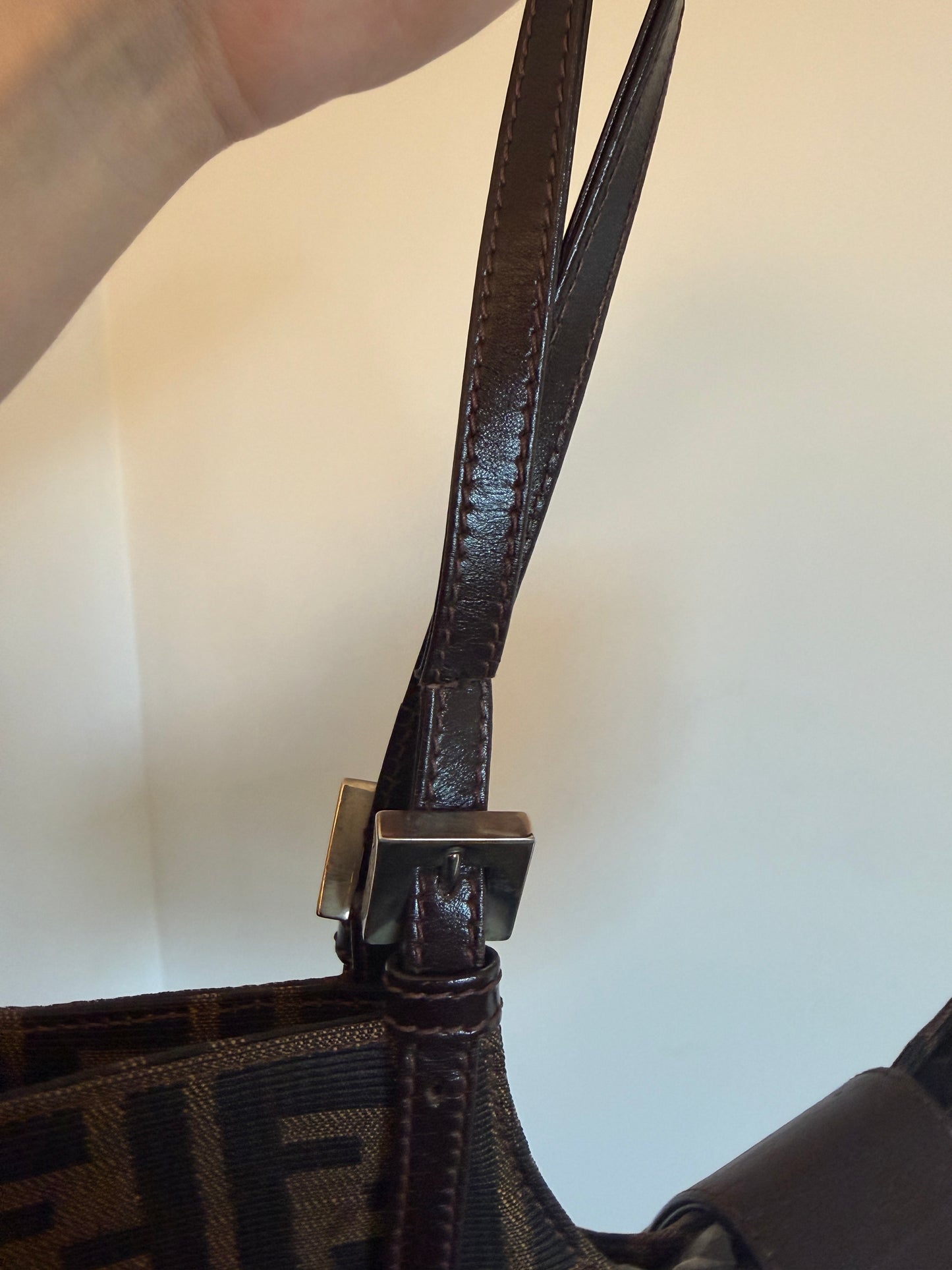 Fendi Zucca Crescent Shoulder Bag
