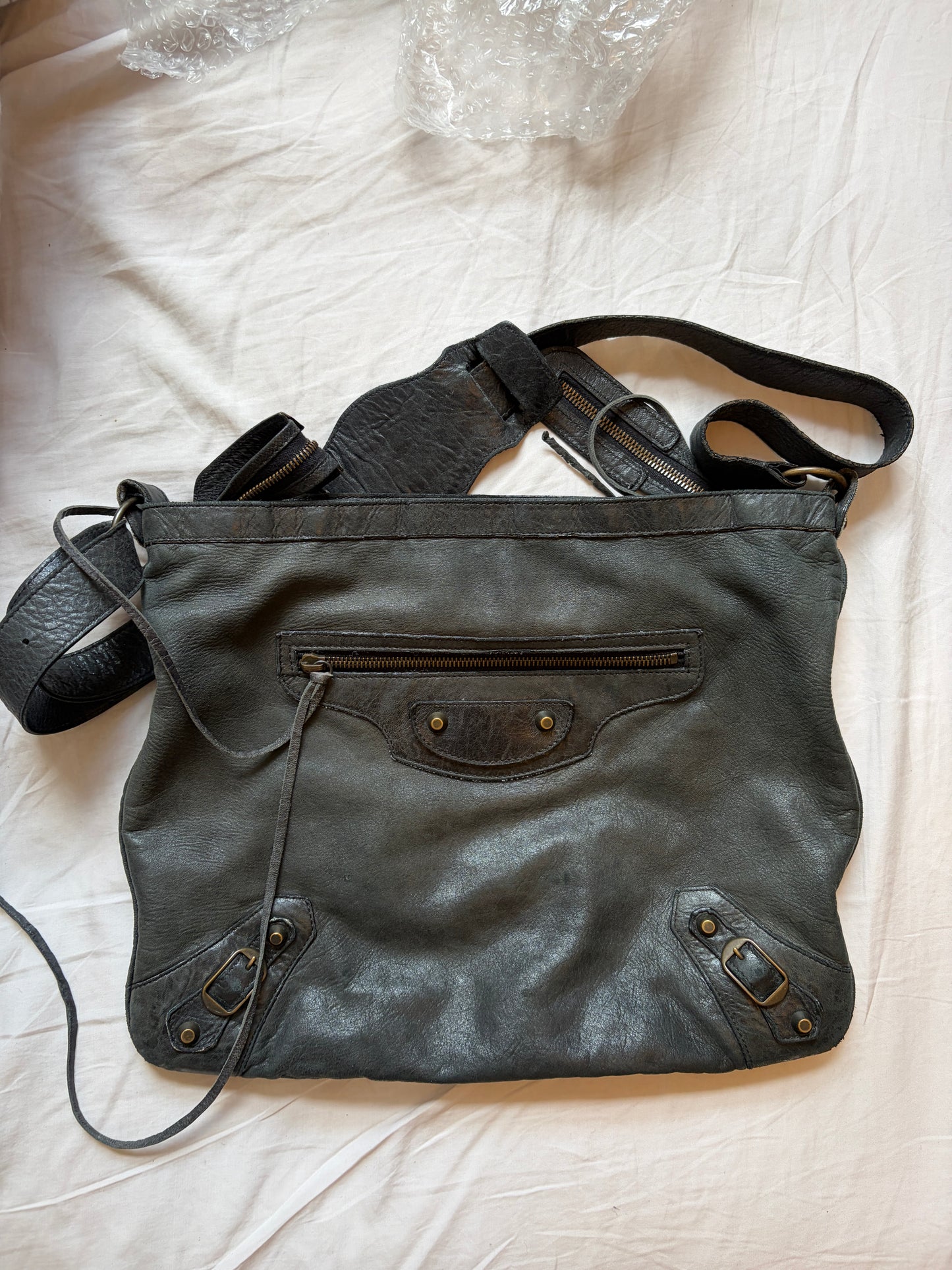 Balenciaga Moto Flat Messenger Bag