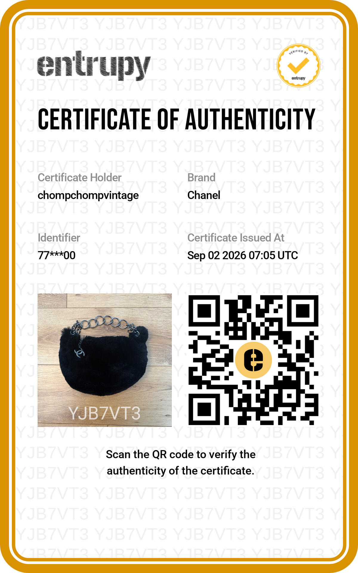 Archive '02 Chanel Black Lapin Fur Chain Hobo Bag