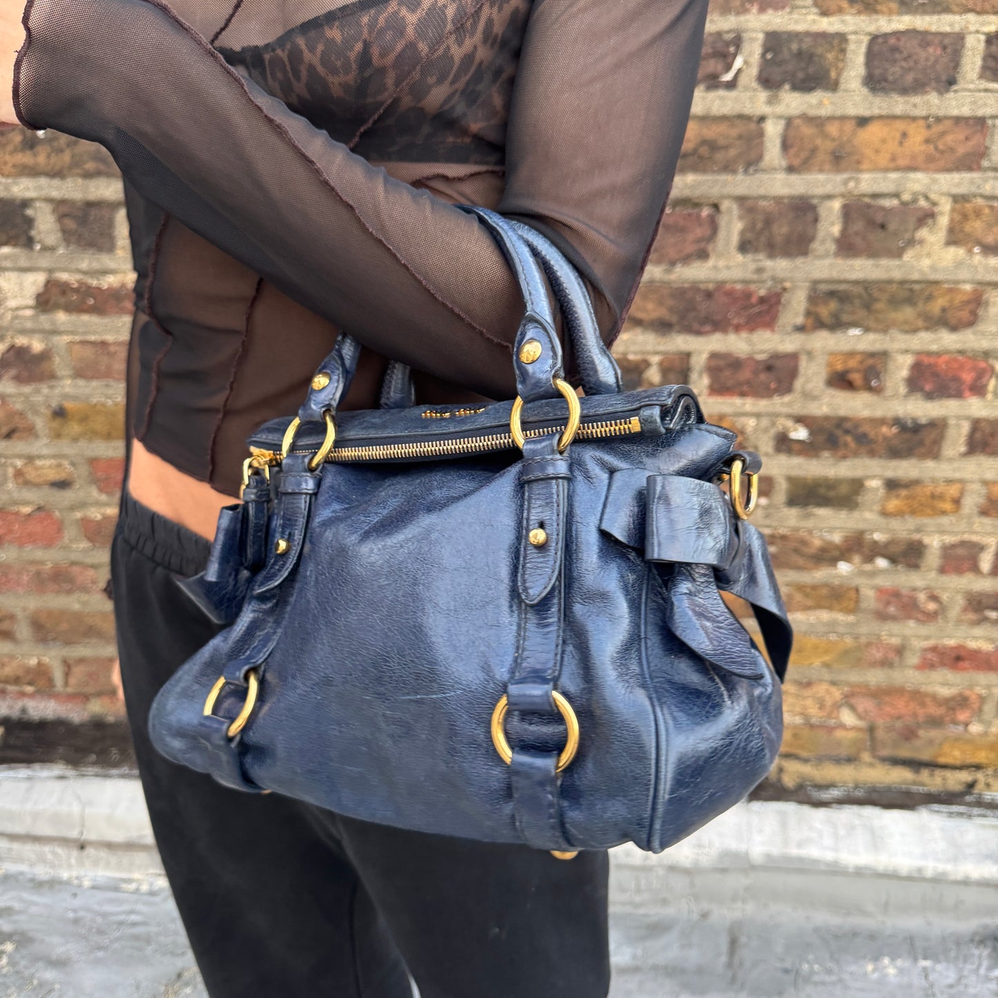 Miu Miu Vitello Lux Bow Bag