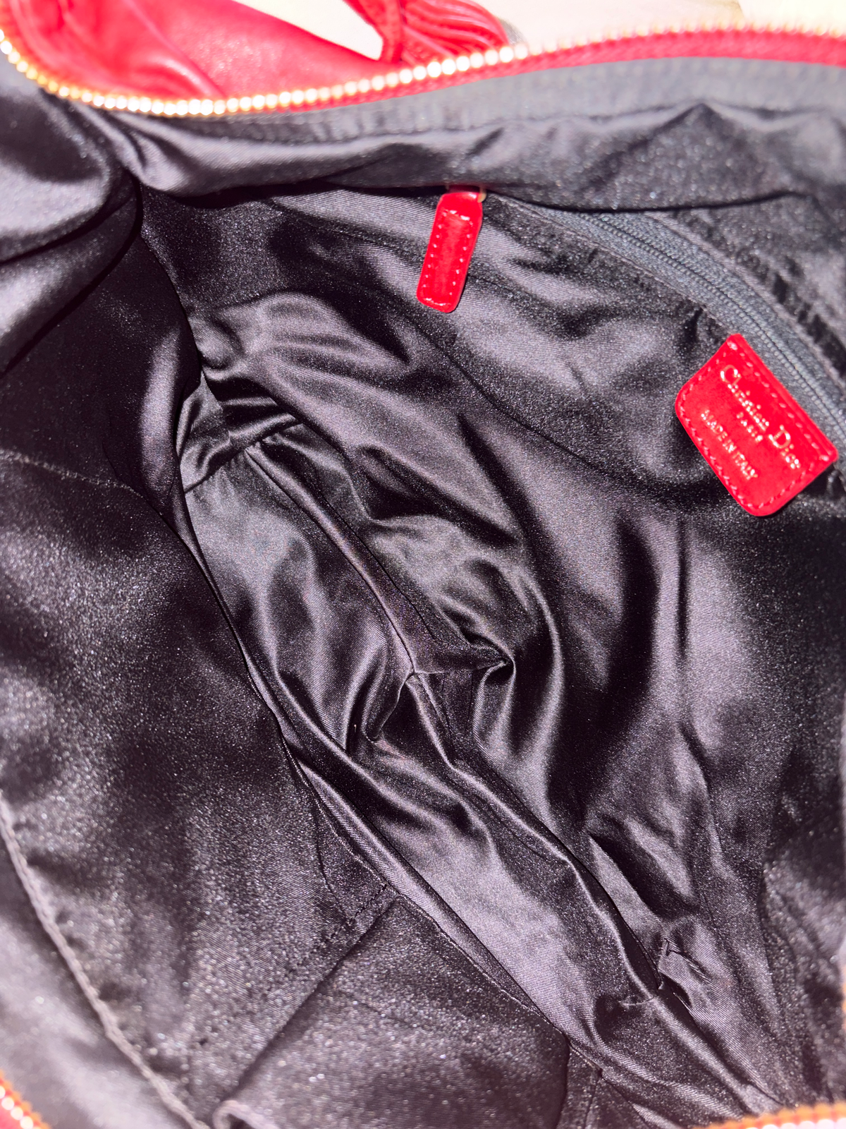 2007 Christian Dior Red Leather Gypsy Hobo Bag