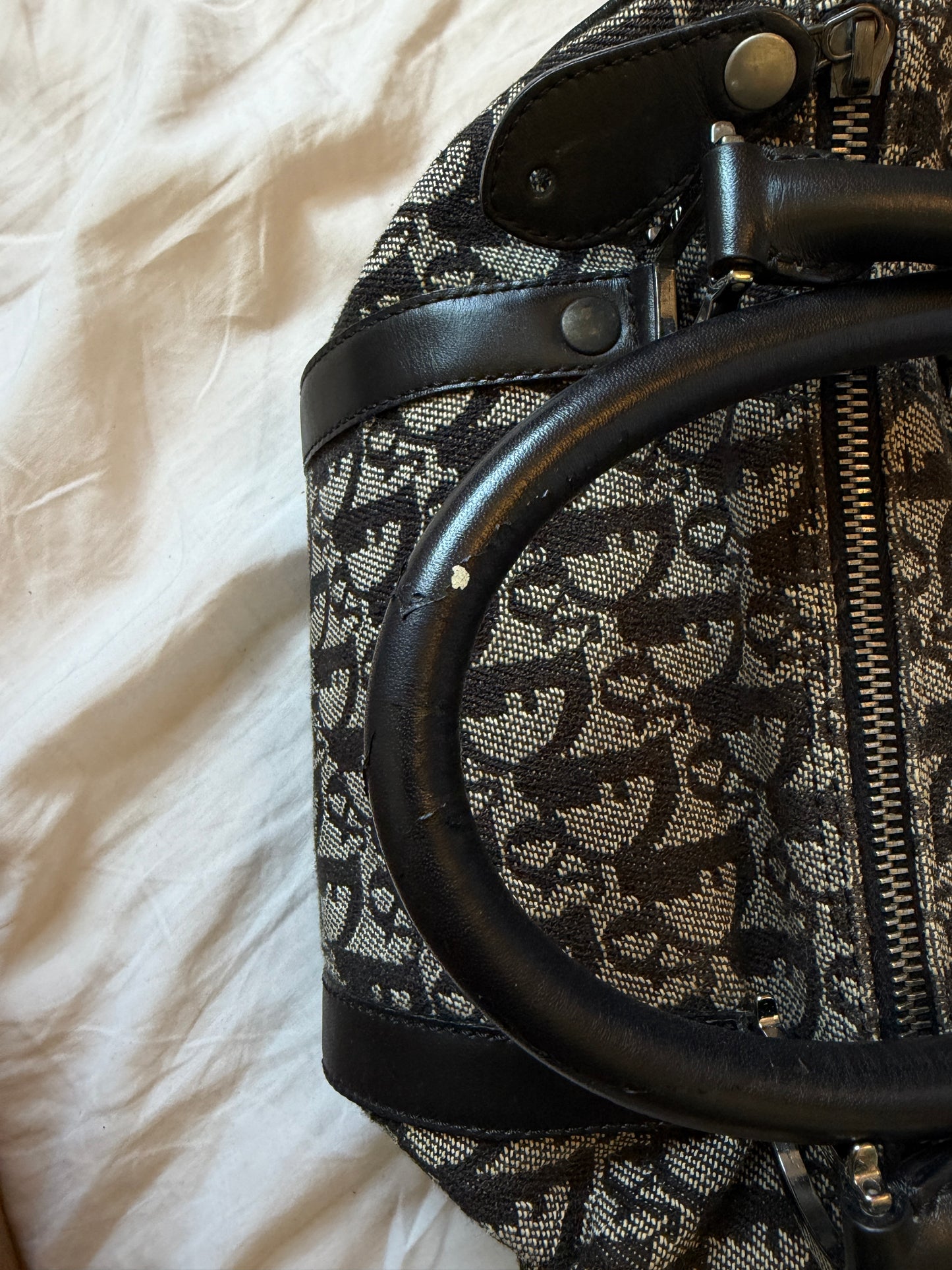 Christian Dior Trotter Monogram Mini Boston/Bowler Bag