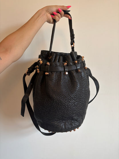 Alexander Wang Black Leather Diego Bucket Bag