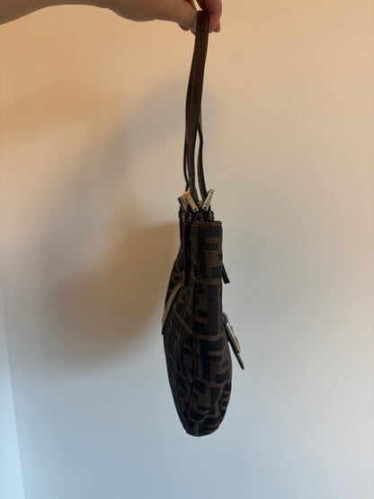 Fendi Zucca Crescent Shoulder Bag