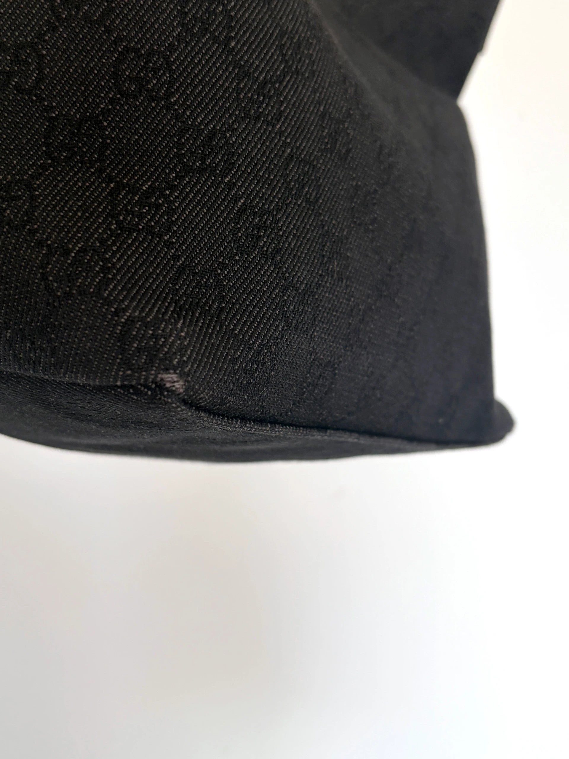 Gucci black hobo shoulder bag with GG monogram denim jacquard and leather piping.
