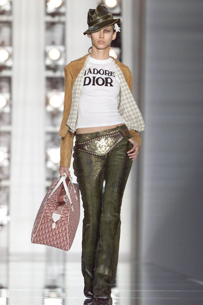 SS2002 Christian Dior "J'ADORE DIOR" / "WORLD CHAMPION 1947" Ribbed Tank Top