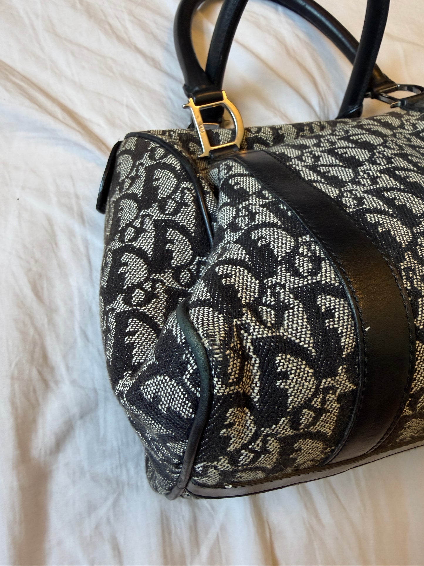 Christian Dior Trotter Monogram Mini Boston/Bowler Bag
