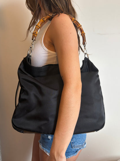 Gucci Bamboo 2-Way Hobo Bag w Dustbag