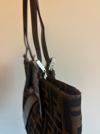 Fendi Zucca Crescent Shoulder Bag
