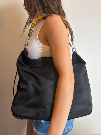 Gucci Bamboo 2-Way Hobo Bag w Dustbag