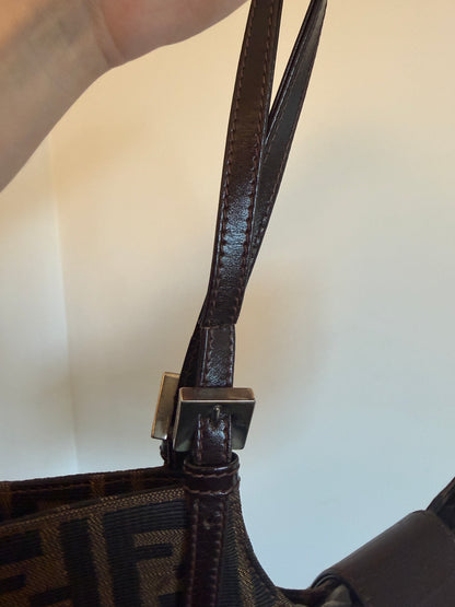 Fendi Zucca Crescent Shoulder Bag
