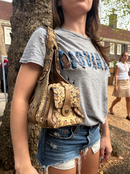 2004 Phoebe Philo Chloé Natural Python Leather Silverado Satchel Bag