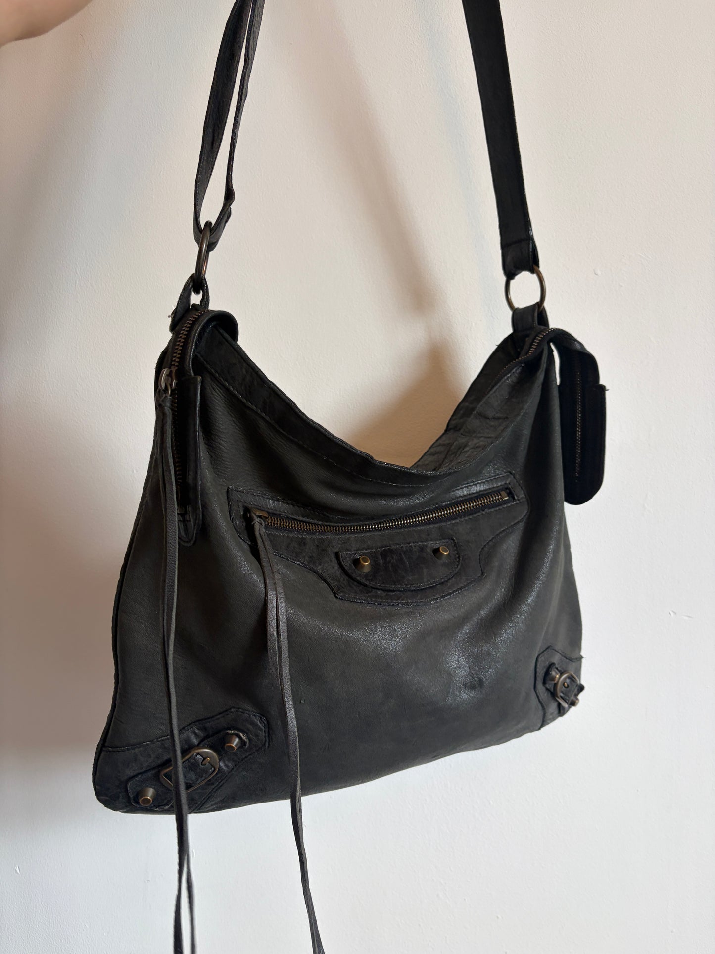 Balenciaga Moto Flat Messenger Bag