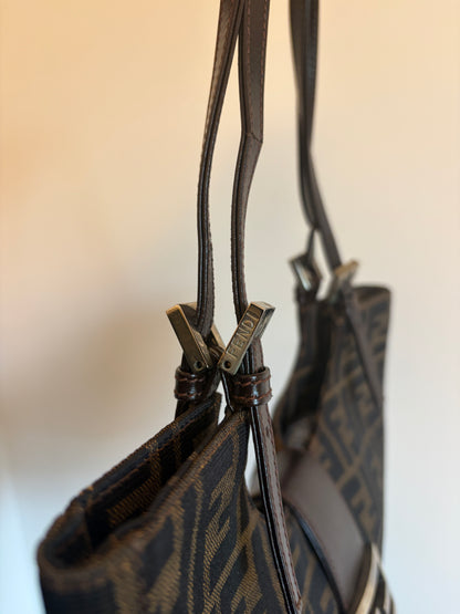 Fendi Zucca Crescent Shoulder Bag