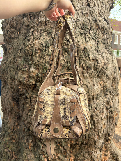 2004 Phoebe Philo Chloé Natural Python Leather Silverado Satchel Bag