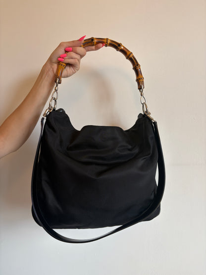Gucci Bamboo 2-Way Hobo Bag w Dustbag