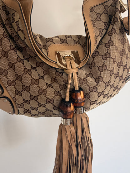 SS07 Gucci GG Canvas Large Indy Hobo