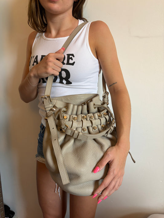 Alexander Wang Grey Leather Diego Bucket Bag