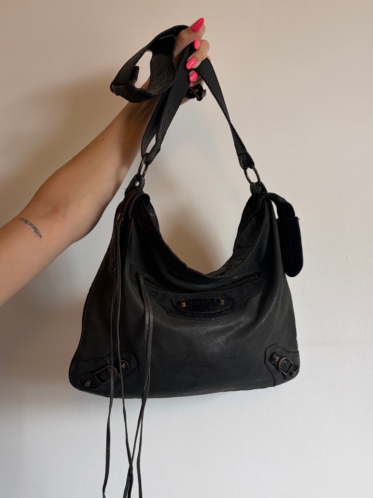 Balenciaga Moto Flat Messenger Bag