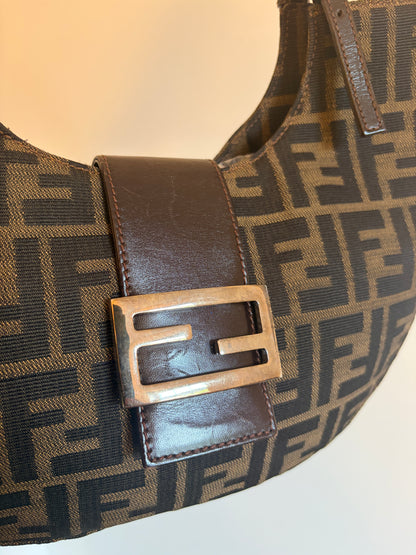 Fendi Zucca Crescent Shoulder Bag