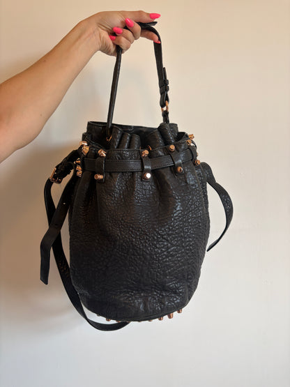 Alexander Wang Black Leather Diego Bucket Bag