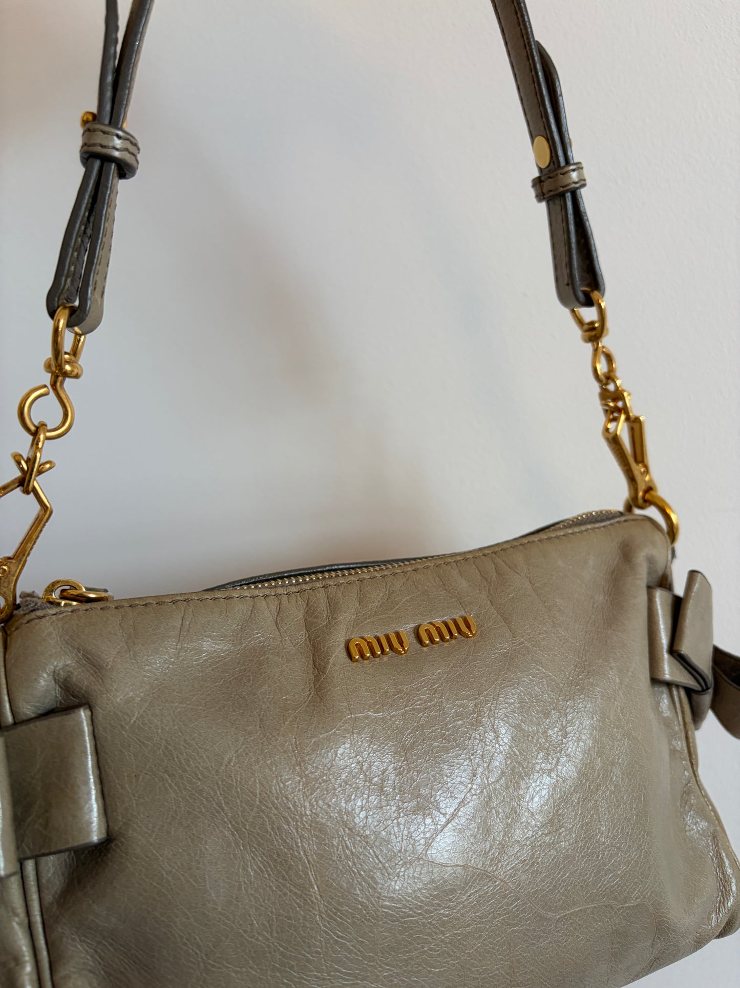 Miu Miu Vitello Bow Shoulder Bag