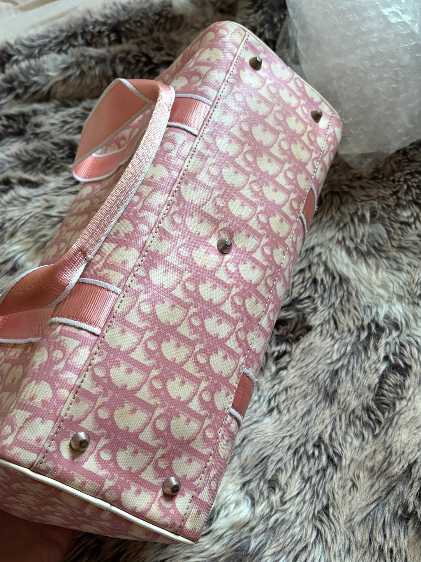 Christian Dior Trotter Canvas Mini Boston Bag