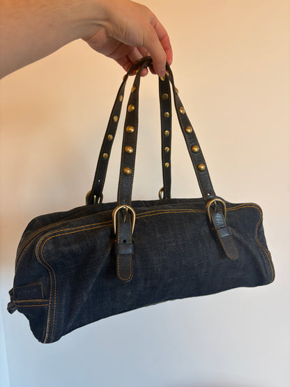 Archive Miu Miu Denim Studded Bag