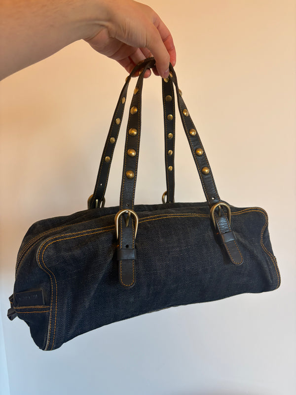 Archive Miu Miu Denim Studded Bag