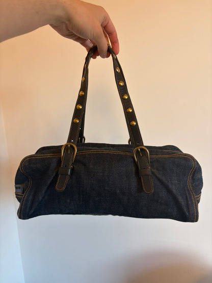 Archive Miu Miu Denim Studded Bag