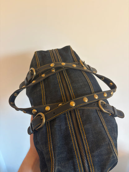 Archive Miu Miu Denim Studded Bag