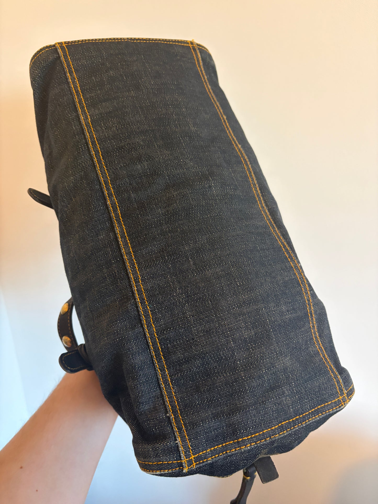 Archive Miu Miu Denim Studded Bag