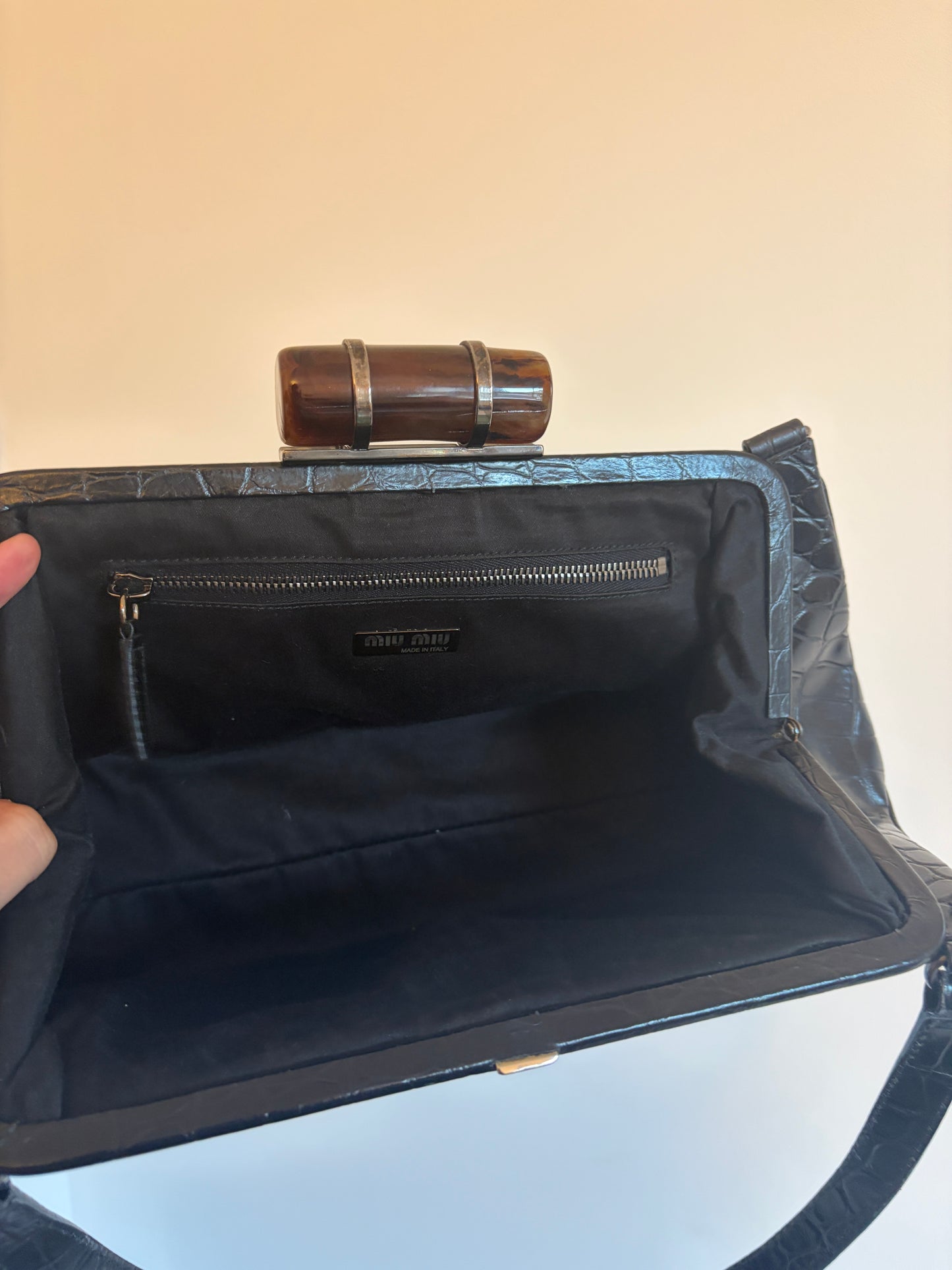 Archive Miu Miu 'Crocodile' Frame Bag