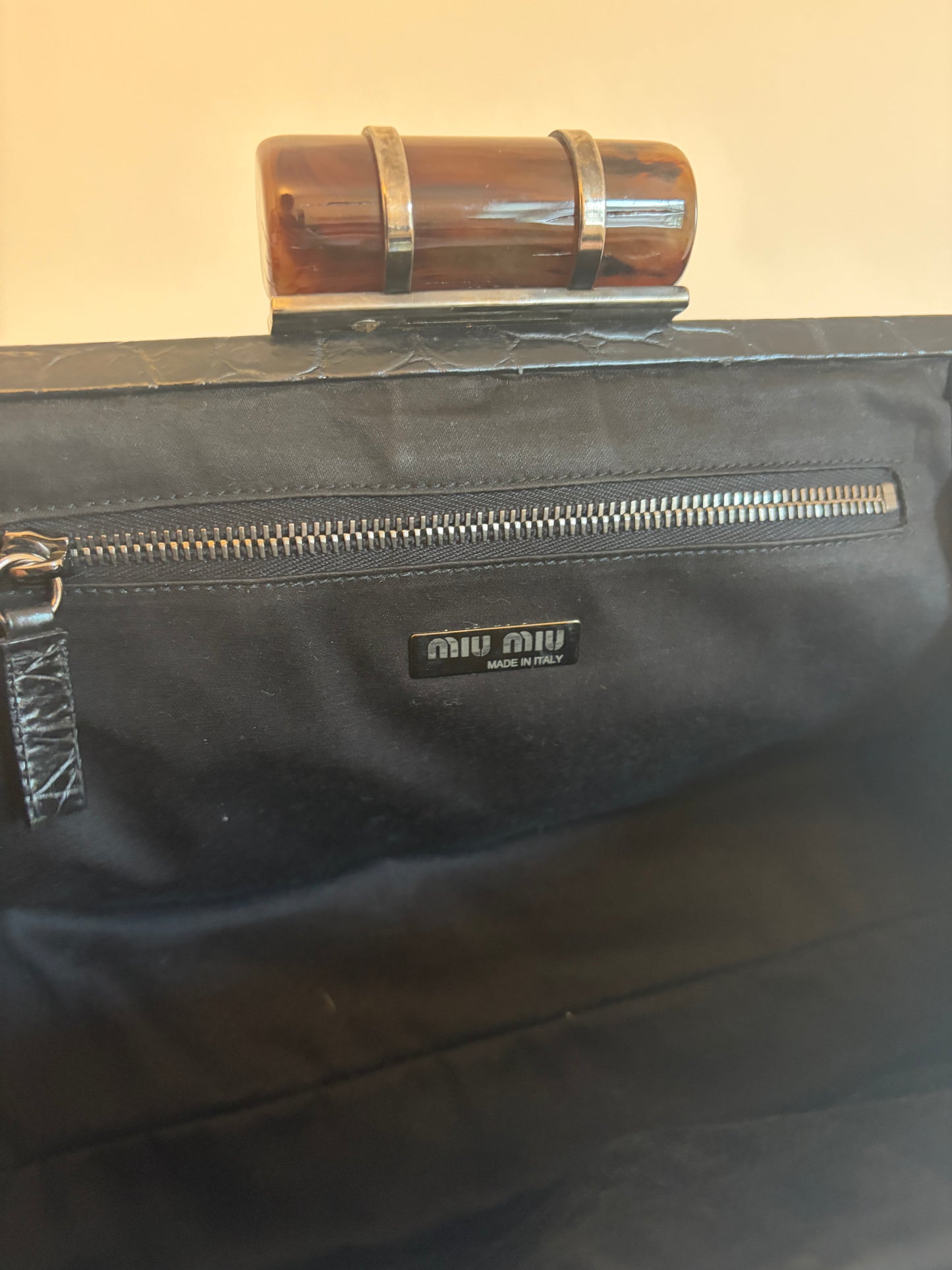 Archive Miu Miu 'Crocodile' Frame Bag