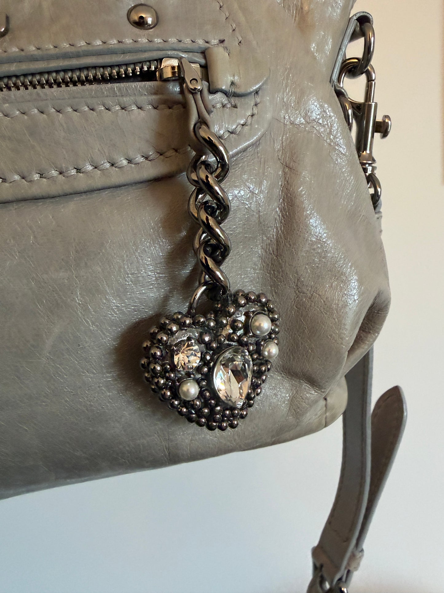 Rare Miu Miu Vitello Heart Charm Bag