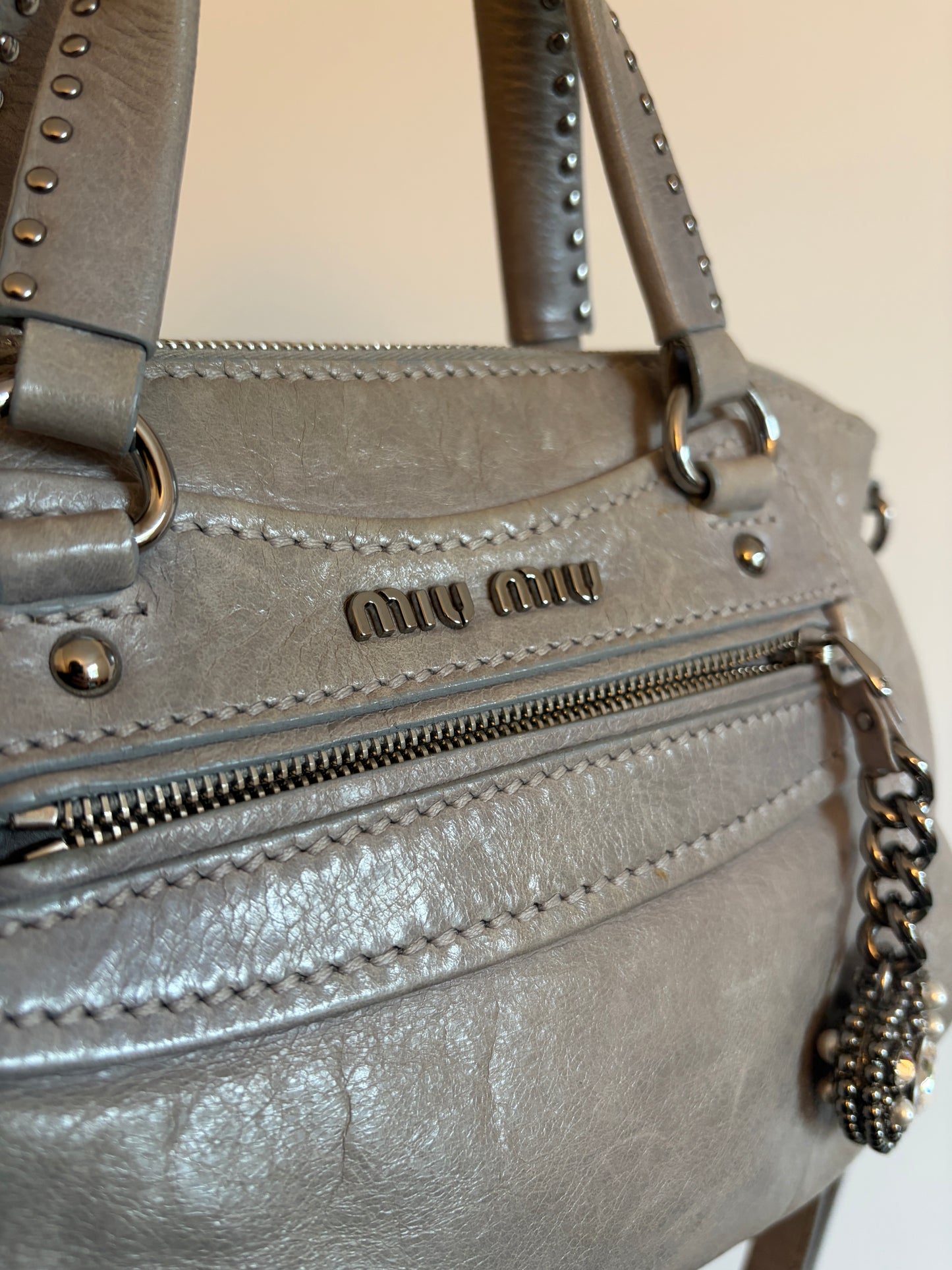 Rare Miu Miu Vitello Heart Charm Bag