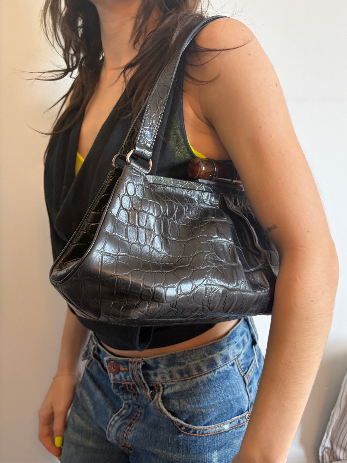 Archive Miu Miu 'Crocodile' Frame Bag