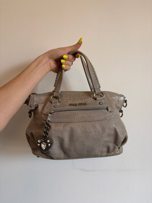 Rare Miu Miu Vitello Heart Charm Bag