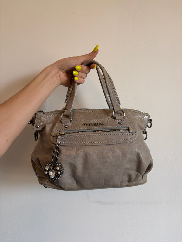 Rare Miu Miu Vitello Heart Charm Bag