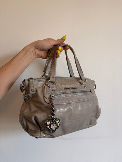Rare Miu Miu Vitello Heart Charm Bag