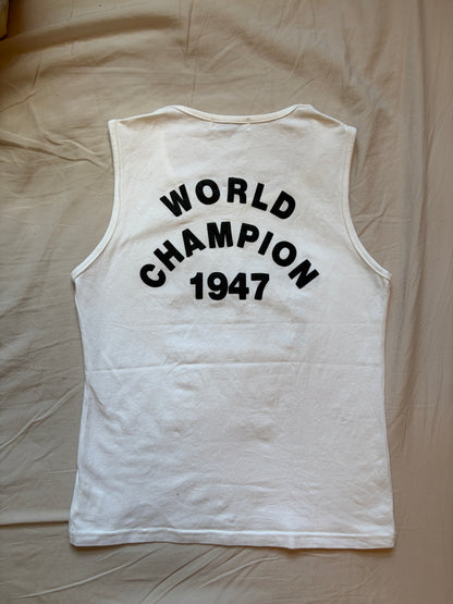 SS2002 Christian Dior "J'ADORE DIOR" / "WORLD CHAMPION 1947" Ribbed Tank Top