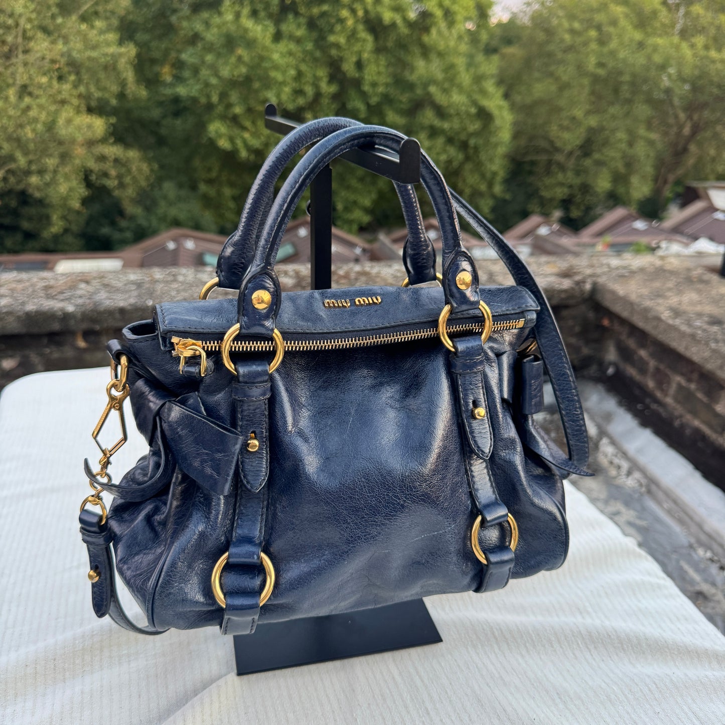 Miu Miu Vitello Lux Bow Bag
