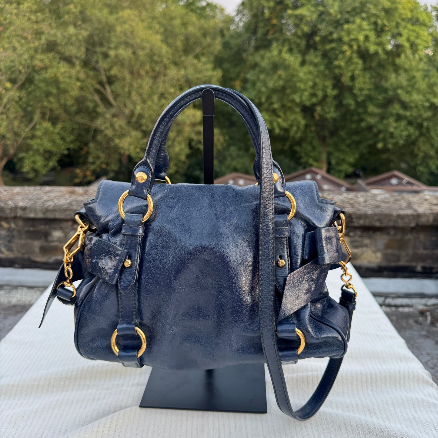 Miu Miu Vitello Lux Bow Bag