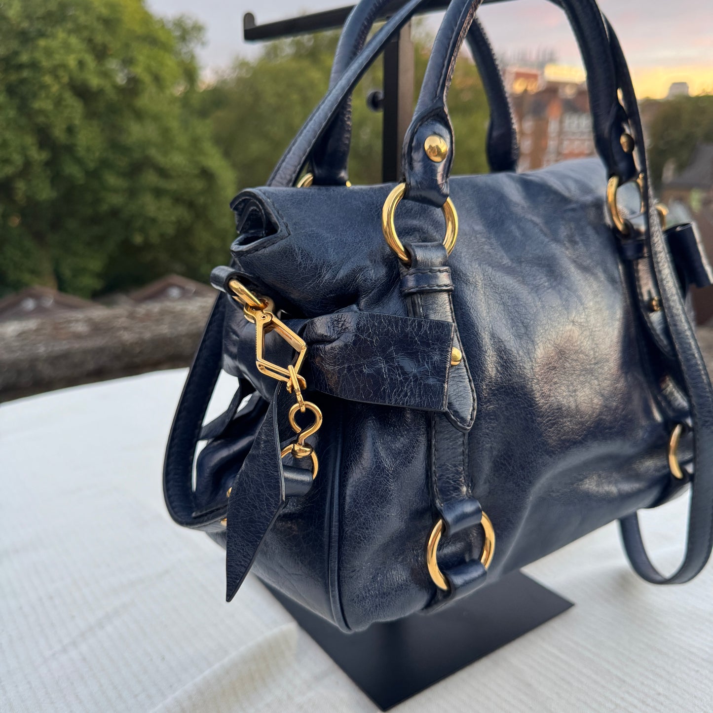 Miu Miu Vitello Lux Bow Bag