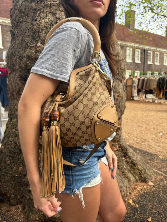 SS07 Gucci GG Canvas Large Indy Hobo