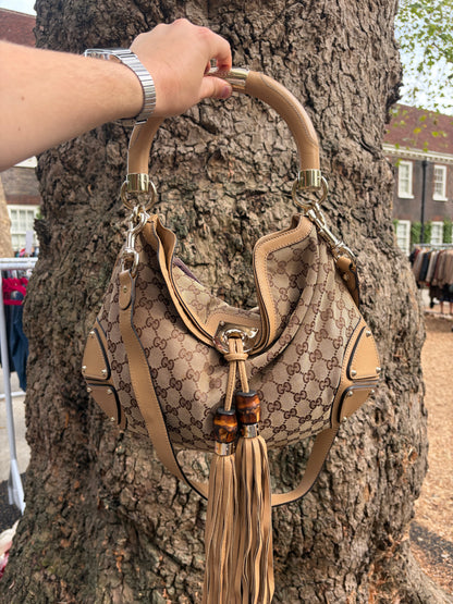 SS07 Gucci GG Canvas Large Indy Hobo