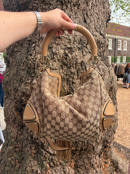 SS07 Gucci GG Canvas Large Indy Hobo