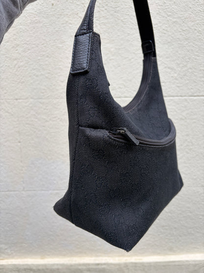 Tom Ford Era Gucci Black GG Denim Shoulder Bag