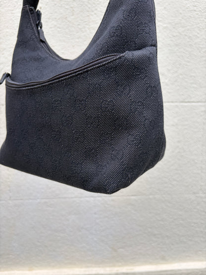 Tom Ford Era Gucci Black GG Denim Shoulder Bag