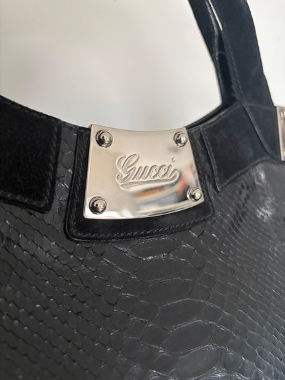 (RARE) 2007 Gucci Black Python Race Tote Bag